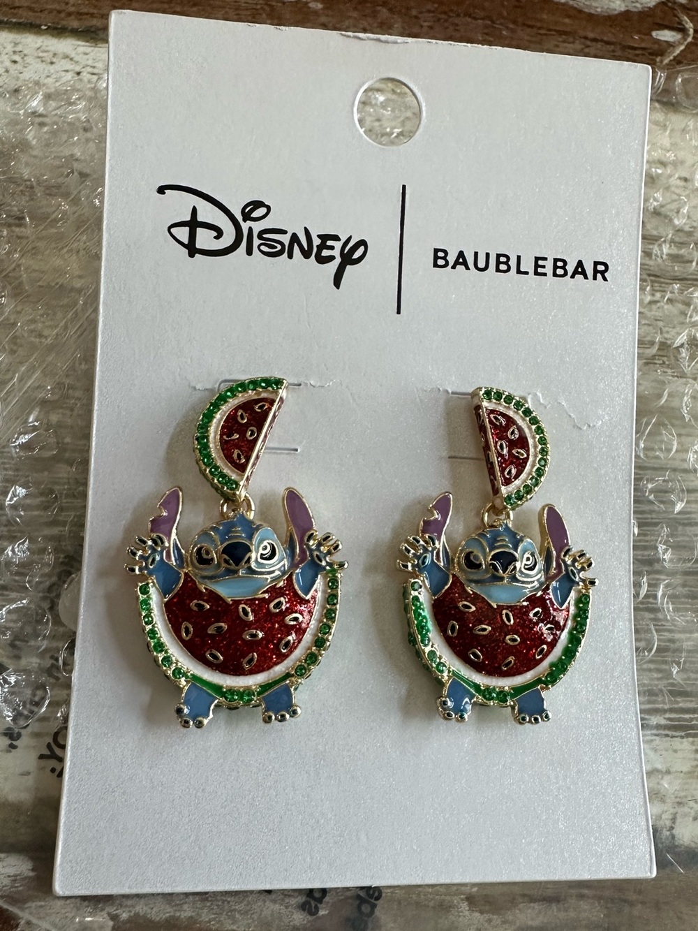 2023 Disney Parks Baublebar Stitch watermelon Earrings Jewelry